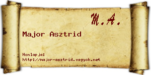 Major Asztrid névjegykártya
